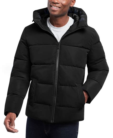 michael kors men's quilted hooded puffer jacket